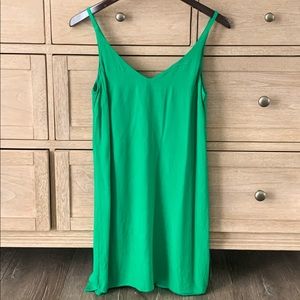 TOPSHOP Kelly Green Mini Dress / Slip Dress